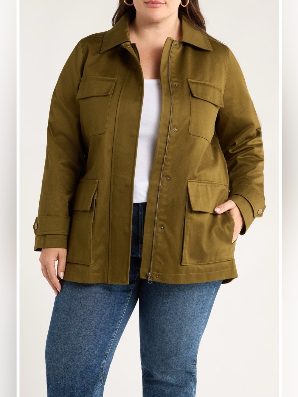 53. Caslon • nwot $199 USD Olive Green Utility Jacket -Women's Smart Casual Coat